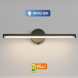 Mikasso Sök-Tak Beyaz Işık Yapışkanlı Pilli LED Aplik 38CM Metal Beyaz - Çok Renkli