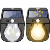 Mikasso Solar Güneş Enerjili Ampul LED Bahçe Aydınlatması Hareket Sensörlü Su Geçirmez Duvar Lambası - Çok Renkli