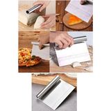 Mikasso Solingen Ölçülü Komple Paslanmaz Çelik Büyük Boy Hamur Kesme Spatulası 15 cm x 11.7 cm Pasta Spatula