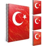 Mikasso Sonsuza Kadar A4 Karton Kapak Spiralli Defter 80YP Çizgili Karton Spiralli Çizgili Orta Boy Beyaz Ok - Çok Renkli