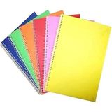 Mikasso Spiralli Defter A4 72 Yaprak Plastik Kapak Çizgili ve Kareli 5 Adet Yumuşak Spiralli 72 Yaprak Büyük - Çok Renkli