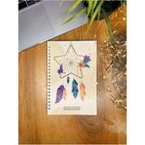 Mikasso Spiralli Okul Defteri 13,5X20 cm 40 Yaprak 4'lü Set - Çizgisiz Defter Karton Spiralli Çizgili Büyük - Çok Renkli