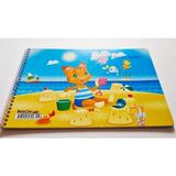 Mikasso Spiralli Resim Defteri 15 Yaprak Karton Kapak Noteche 17X24CM Karton Spiralli Çizgisiz Küçük Boy Sar - Çok Renkli