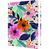 Mikasso Spring 2025 Flowers 14X20 Sert Kapak Çizgili Defter 64954-9 Karton Düz Çizgili 100 Yaprak Belirtilme - Çok Renkli