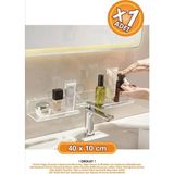 Mikasso Ss Delikli Banyo Raf Şeffaf X1 Adet 40X10CM Banyo Düzenleyici Banyo Raf Sabunluk Raf Düzenleyici Bey - Çok Renkli
