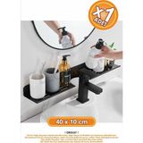 Mikasso Ss Delikli Banyo Raf Siyah X1 Adet 40X10CM Banyo Düzenleyici Banyo Raf Sabunluk Raf Düzenleyici Beya - Çok Renkli