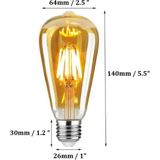 Mikasso ST64 6W E27 Rustik Sarı Işık LED Ampul 2'li Paket