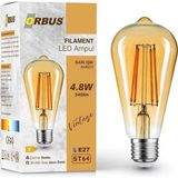 Mikasso STA64 LED Filament Ampul 4.8W 540 Lümen E27 Duy Sarı Işık (2700K)