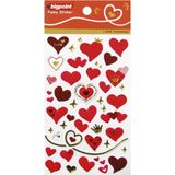 Mikasso Sticker Kırmızı Kalpler x 15 Adet Yapışkanlı Not Kağıdı - Çok Renkli