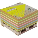 Mikasso Stickn Recy Küp Not Yapışkanlı Not Kağıdı 76X76MM Kraft + 4 Renk 400 Yaprak (4 Paket) 21817 Yapışkan - Çok Renkli