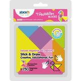 Mikasso Stickn Tangram Blok Yapışkanlı Not Kağıdı 7 Renkli 150 Yaprak 29025 Yapışkanlı Not Kağıdı - Çok Renkli