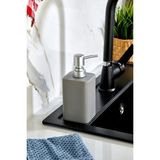 Mikasso Stonware Kare Sıvı Sabunluk Porselen Gri - Çok Renkli