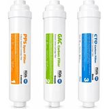 Mikasso Su Arıtma Cihazı Kapalı Kasa Ilk 3 Aşama Filtre Seti - Inline Quick Filtre - Çok Renkli