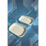Mikasso Su Tahliyeli, Kırılmaz, Çevre Dostu Banyo & Mutfak Sabun Kabı 12X8,5X3 cm 2 Li Set Plastik Beyaz - Çok Renkli