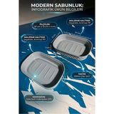 Mikasso Su Tahliyeli, Kırılmaz, Çevre Dostu Banyo & Mutfak Sabun Kabı 12X8,5X3 cm 2 Li Set Plastik Gri - Çok Renkli