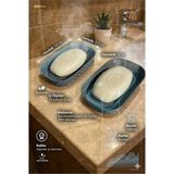Mikasso Su Tahliyeli, Kırılmaz, Çevre Dostu Banyo & Mutfak Sabun Kabı 12X8,5X3 cm 2 Li Set Plastik Siyah - Çok Renkli