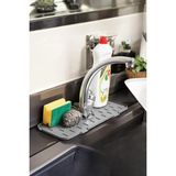 Mikasso Su Tutucu Musluk Matı Mutfak ve Banyo Için Koruyucu Musluk ve Lavabo Matı. Plastik Gri