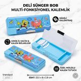 Mikasso Sünger Bob Fonksiyonlu Kalemlik 23.5 x 8x 2.8 cm Plastik Mavi - Çok Renkli