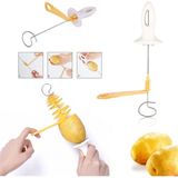 Mikasso Süper Doğrayıcı Dilimleyici 4 Şiş Hediyeli Pratik Çubukta Spiral Patates Dilimleme Seti Plastik Beya