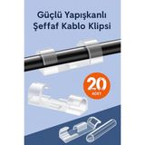 Mikasso Süper Yapışkanlı Kablo Tutucu Şeffaf Kablo Sabitleyici Kablo Toplayıcı 20 Adet - Çok Renkli