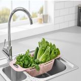 Mikasso Sürgülü Pratik Ayarlanabilir Lavabo Süzgeci, Ayarlı Süzgeç, Meyve Sebze Salata Yıkama Süzgeci Pembe