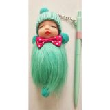 Mikasso Sweety Baby Uyuyan Şapkalı Papyonlu Ponpon Sevimli Bebek YY-021 Yang Yang 07 Uçlu Kalem Yeşil - Çok Renkli
