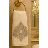 Mikasso Taç Desen Kadife El ve Yüz Havlusu 50/90CM Kadife Bej - Çok Renkli