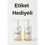 Mikasso Tackan 2 Adet Cam Sıvı Sabunluk (200 Ml) + Suya Dayanıklı "sıvı Sabun" Etiketi Hediyeli Cam Beyaz - Çok Renkli