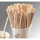 Mikasso Tahta Karıştıcı 100 Lü 1 Paket Çay-Kahve Karıştırıcı Plastik Kahverengi