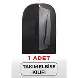 Mikasso Takım Elbise Kılıfı Kıyafet Ceket Koruyucu Kılıf Hurcu Siyah 1 Adet Pamuklu Siyah