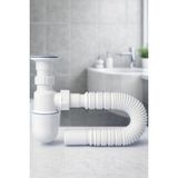 Mikasso Taslı Lavabo Sifonu Gideri Borusu Körüklü Sökülebilir Hazneli Mutfak Banyo Eviye Pis Su Plastik