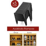 Mikasso Tekli Ayakkabı Rampası Ayakkabı Düzenleyici Dolap Içi Organizer Plastik Siyah Tr