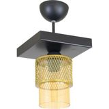 Mikasso Tekli Bal Cam Kafes Model Modern Plafonyer Avize Metal 1 E27 Altın Salon / Oturma Odası - Çok Renkli
