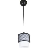 Mikasso Tekli Beyaz Cam Kafes Model Modern Sarkıt Avize Metal 1 E27 Siyah Salon / Oturma Odası - Çok Renkli