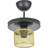 Mikasso Tekli Kafes Model Modern Plafonyer Avize Metal 1 E27 Altın - Çok Renkli