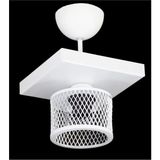 Mikasso Tekli Kafes Model Modern Plafonyer Avize Metal 1 E27 Beyaz - Çok Renkli