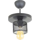 Mikasso Tekli Kafes Model Modern Plafonyer Avize Metal 1 E27 Siyah Salon / Oturma Odası - Çok Renkli