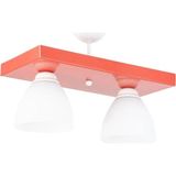 Mikasso Tekli Kare Kırmızı Spor Model Modern Avize Metal 2 E27 Kırmızı - Çok Renkli