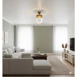 Mikasso Tekli Kristal Taşlı Gold LED Modern Avize Sac 1 Belirtilmemiş Altın Salon / Oturma Odası - Çok Renkli