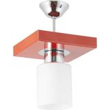 Mikasso Tekli Modern Spor Model Kare Tepsi Kırmızı Avize Metal 1 E27 Beyaz - Çok Renkli