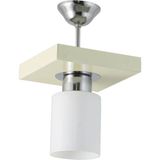 Mikasso Tekli Modern Spor Model Kare Tepsi Krem Avize Metal 1 E27 Beyaz - Çok Renkli