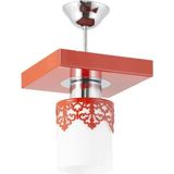 Mikasso Tekli Modern Spor Model Kare Tepsi Taçlı Kırmızı Avize Metal 1 E27 Beyaz - Çok Renkli