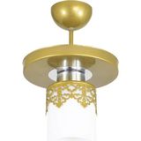 Mikasso Tekli Modern Spor Model Yuvarlak Tepsi Taclı Eskitme Avize Krom 1 E27 Altın - Çok Renkli