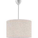 Mikasso Tekli Sarkıt Krem Başlık Modern Kumaş Avize Çap 30 cm AV124 Kumaş 1 E27 Bej Salon / Oturma Odası - Çok Renkli