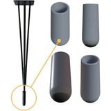 Mikasso Tel Sandalye, Firkete Masa Sehpa Ayak Pabucu 10 mm (24 Adet) Gri