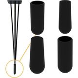 Mikasso Tel Sandalye, Firkete Masa Sehpa Ayak Pabucu 10 mm (24 Adet) Siyah