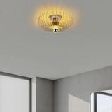 Mikasso Tel Tekli Plafönyer Metal Avize Aydınlatma Parlak Gold KARSORTEL-N-641-1-S Metal 1 E27 Altın Salon / - Çok Renkli