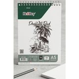 Mikasso Telli Eskiz Defteri A5 cm 1 Adet Herboy 120 gr Eskiz Defteri Karakalem Çizim 50 Sayfa Dokulu Kağıt Ü - Çok Renkli