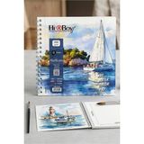 Mikasso Telli Suluboya Eskiz Defteri 15X15 cm 1 Adet Herboy 300 gr Sulu Boya Eskiz Defteri Karakalem Çizim 1 - Çok Renkli