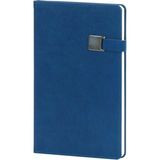 Mikasso -Termo Deri Metal Kilitli Defter Düz Çizgili Orta Boy Lacivert A5 Not Defterleri - Çok Renkli